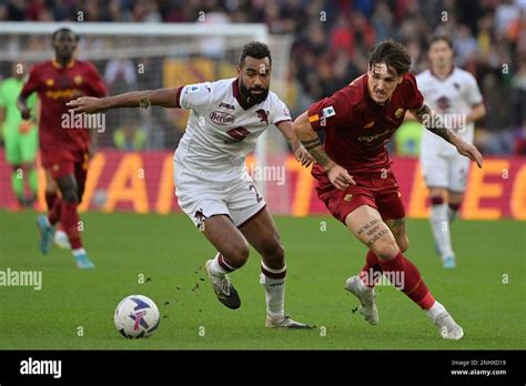 Torino S Koffi Djidji Challenges Roma S Nicolo Zaniolo Right During