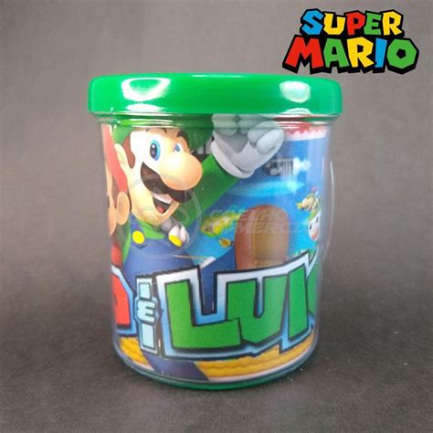 Kit Boneco Colecion Luigi Super Mario 13Cm Caneca Submarino