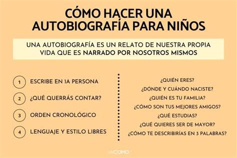 Cómo Hacer Una AutobiografÍa Para NiÑos ¡paso A Paso Autobiografia