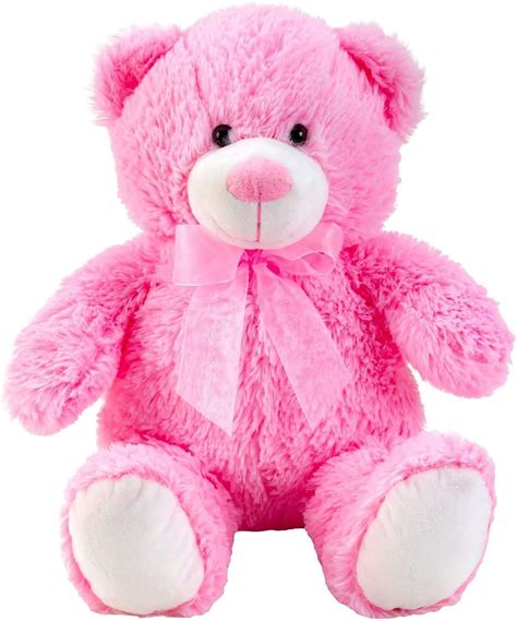 Lifestyle And More Teddy Bear Cuddly Bear Pink With Bow 50 Cm Tall Plush Bear Cuddly Toy Velvety