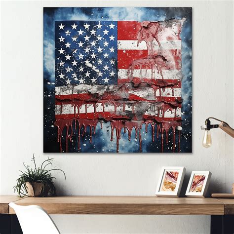 17 Stories Vintage Liberty American Flag I - Flag Metal Wall Art | Wayfair