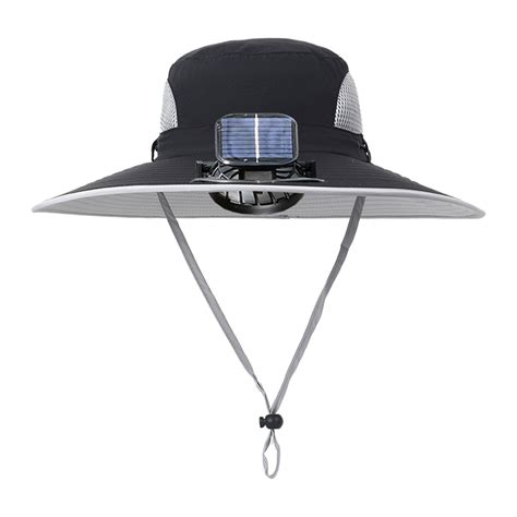 Mens Hats And Caps Outdoor Wide Brim Sun Hat With Solar Fan Wide Brim