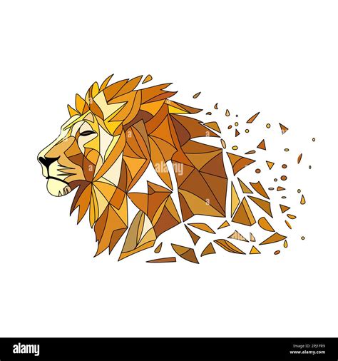 Lion Logo Design Abstract Colorful Polygon Lion Head Calm Lion Face