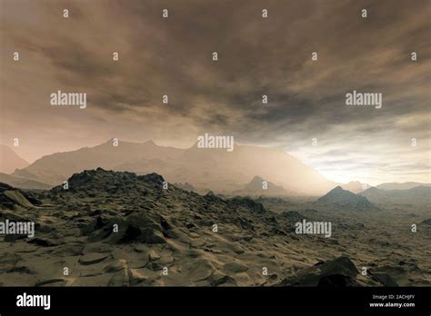 Surface Of Venus Artwork Of Storms And Volcanic Gases On The Surface