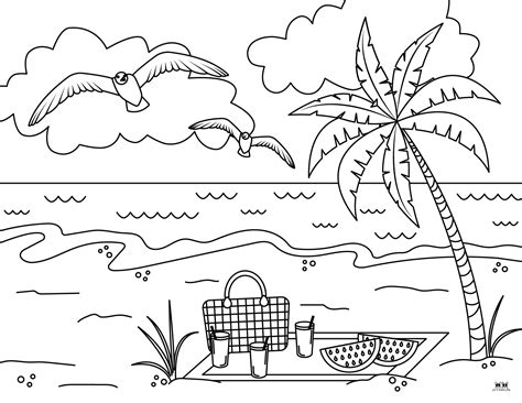 Beach Coloring Pages - 25 FREE Pages | Printabulls