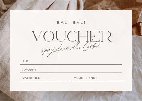 Voucher Prezentowy Bali Bali Voucher Podarunkowy