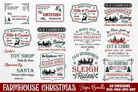 Farmhouse Christmas Sign Svg Bundle Graphic By Craftart Creative Fabrica