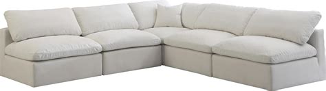 Grey Velvet Cloud B Modular Down Filled Reversible Sectional Soflex