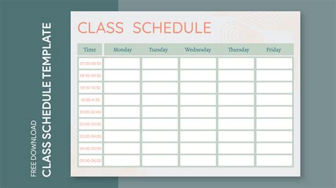 College Student Class Schedule Free Google Docs Template - gdoc.io