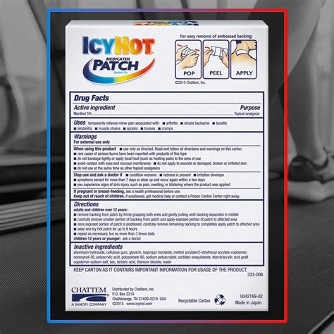 Icy Hot Extra Strength Pain Relief Patch For Arm Neck Leg Patches