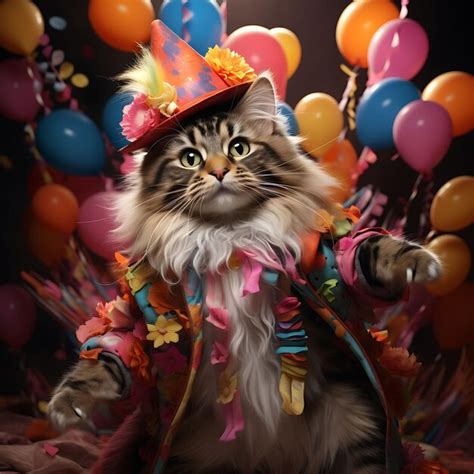 Premium Photo Pet Portrait Of A Playful Maine Coon Cat Batting At A
