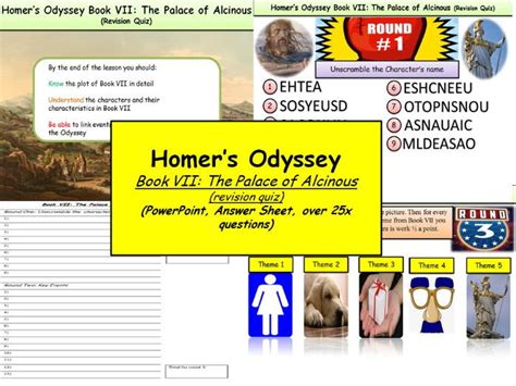 Homer’s Odyssey – Book VII: The Palace of Alcinous (Revision Quiz) | Teaching Resources