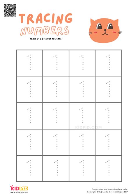 Tracing Numbers Worksheets for Preschool - Kidpid 