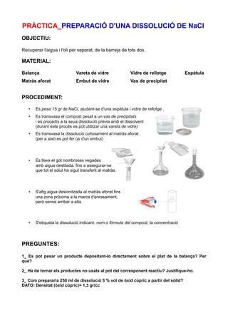 Pràctica 1 preparació dissolució na cl PDF