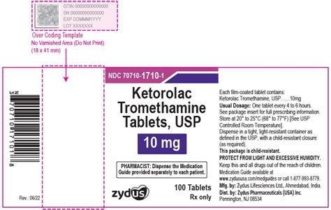 Dailymed Ketorolac Tromethamine Tablet Film Coated