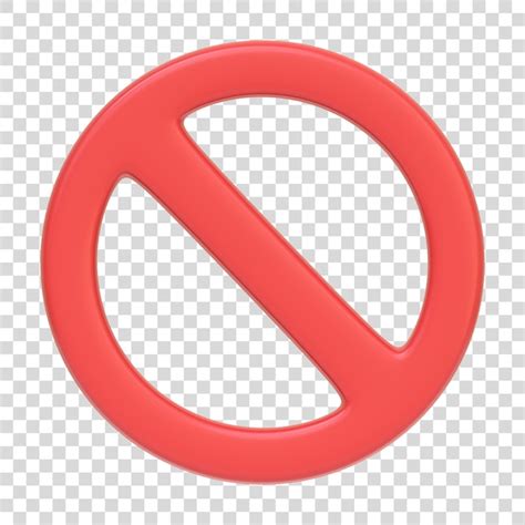 Premium PSD Red Forbidden Symbol Isolated On White Background 3d Icon