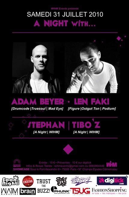 A Night With Adam Beyer Len Faki Showcase Nuits Parisiennes