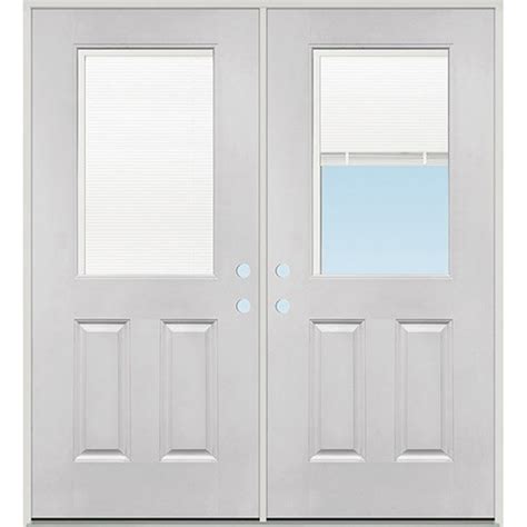 Cheap Miniblind Half Lite Fiberglass Patio Prehung Double Door Unit