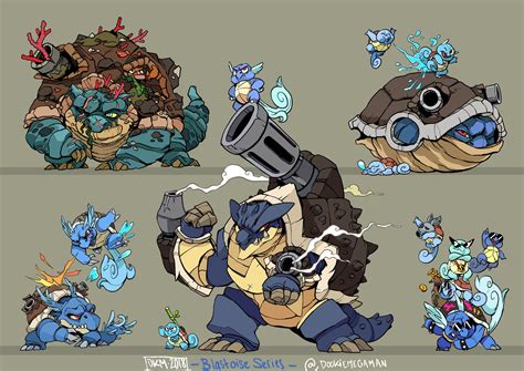 Artstation Blastoise Series Victor Lhuillier Dookiemegaman