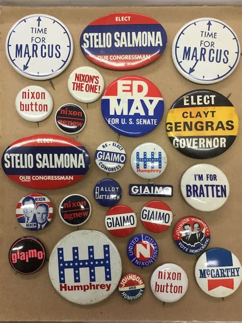 Vintage Political Campaign Pins Gem