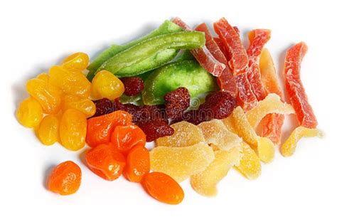 Dried Fruits On A White Background Stock Image Image Of Candied