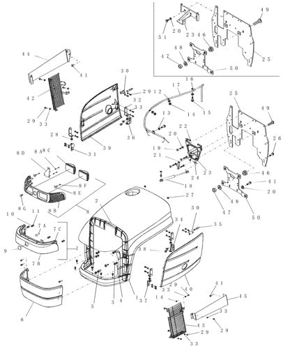 (TC29) - 3 CYL COMPACT TRACTOR (9/98-12/02) (14B01) - HOOD AND RELATED ...