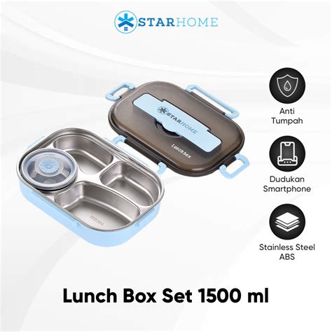 Jual Kotak Makan Sekat Anti Tumpah Tas Bekal Lunch Box Set Tempat Makan