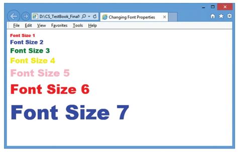 Changing Font Style Size And Color Html