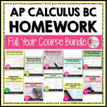 AP Calculus BC Curriculum Homework Flamingo Math TPT