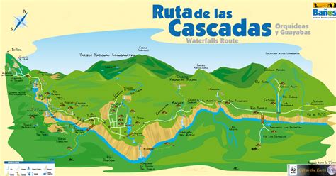 Mapa De La Ruta De Las Cascadas En Camino A Huella Verde Pasando Por