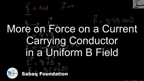 More On Force On A Current Carrying Conductor In A Uniform B Field