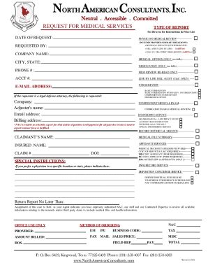 Fillable Online NAC MEDICAL REQUEST FORM 2 Fax Email Print PdfFiller