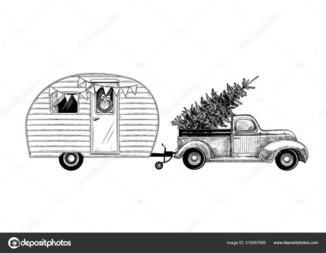 Road Transport Clipart Black And White Christmas