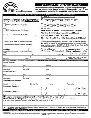 Fillable Online EEC REGISTRATION FORM 2016 17 Fillable PDF Fax Email