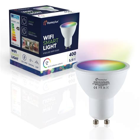 Gu10 Smart Led Rgbww Wifi Ble 5 5 Watt 400lm 120° Dimmable Hoftronic