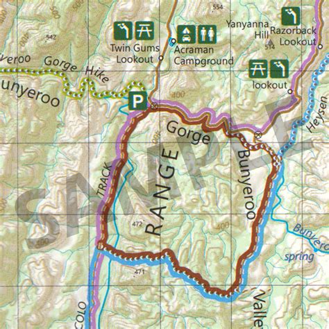 Ikara Flinders Ranges National Park Bushwalking Map Topographic The