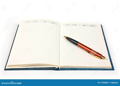 Cahier Ouvert Avec Le Crayon Lecteur Image Stock Image Du Blanc