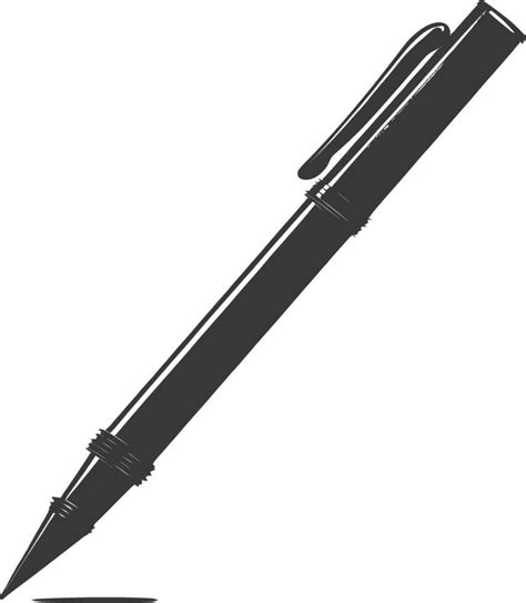 Silhouette Pen Personal Stationery Black Color Only 44637204 Vector Art