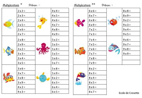 plus haut Défavorable chaussée fiche de multiplication ce2 a imprimer pianiste cinéma muscle