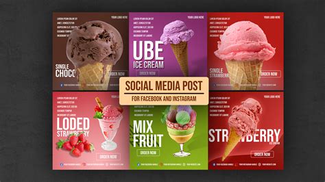 Social Media Post For Facebook Instagram Ice Cream 1 Images Behance