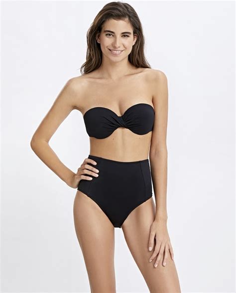 Top Bikini Copa B Bandeau Con Aro Negro Bikini Bikini