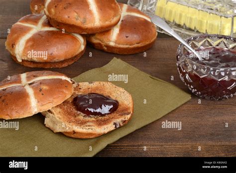 Hot Cross Bun And Butter Hi Res Stock Photography And Images Alamy