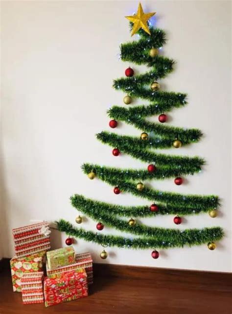 Arvore De Natal Como Fazer - Árvore de Natal na parede: como fazer, tutoriais fáceis e ideias ...