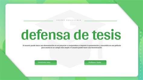 Peque A Defensa De Tesis De Graduaci N Con Un Tema Verde Y Minimalista