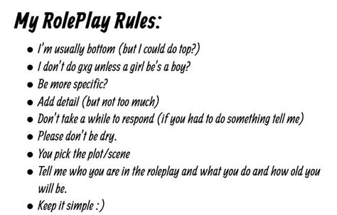 My RolePlay Rules :) | Roleplay, Rules, Writing