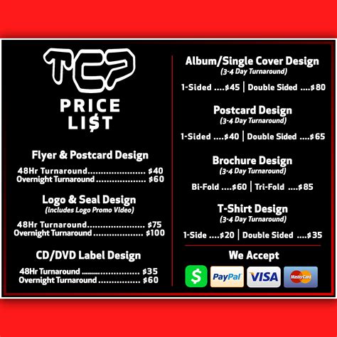 Graphic Web Design Price List Template PosterMyWall 54 OFF