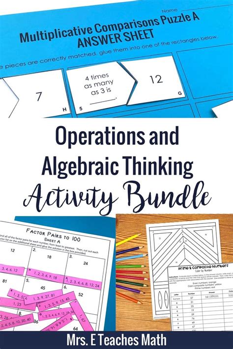 Operations And Algebraic Thinking Activity Bundle 4 Oa Algebraic Thinking Activities