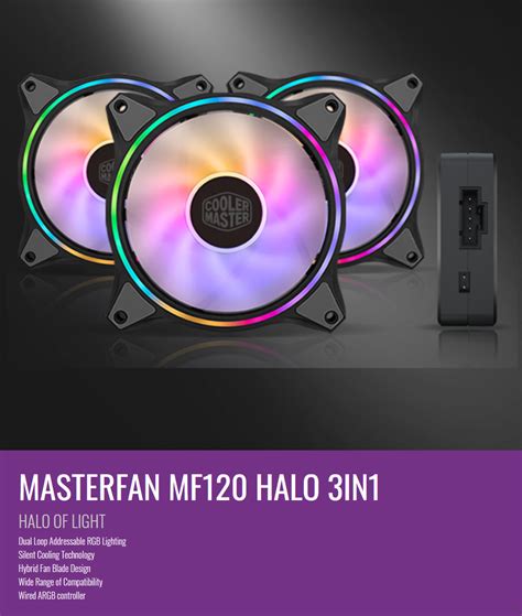 Cooler Master MASTERFAN MF120 HALO 3IN1 Fans With Controller The