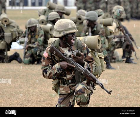 Members Of The Armed Forces Of Liberia Put On A Skill Demonstration