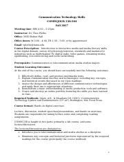 Syllabus Docx Communication Technology Skills Comm Jour